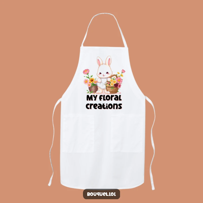Funny Bunny Florist Apron: Cute Flower Arranging Kitchen Gift