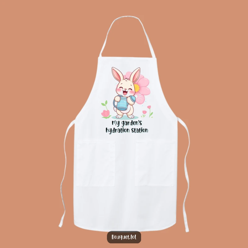 Funny Bunny Gardener Apron: Playful Bloom Watering Kitchen Fun, Perfect Gift!