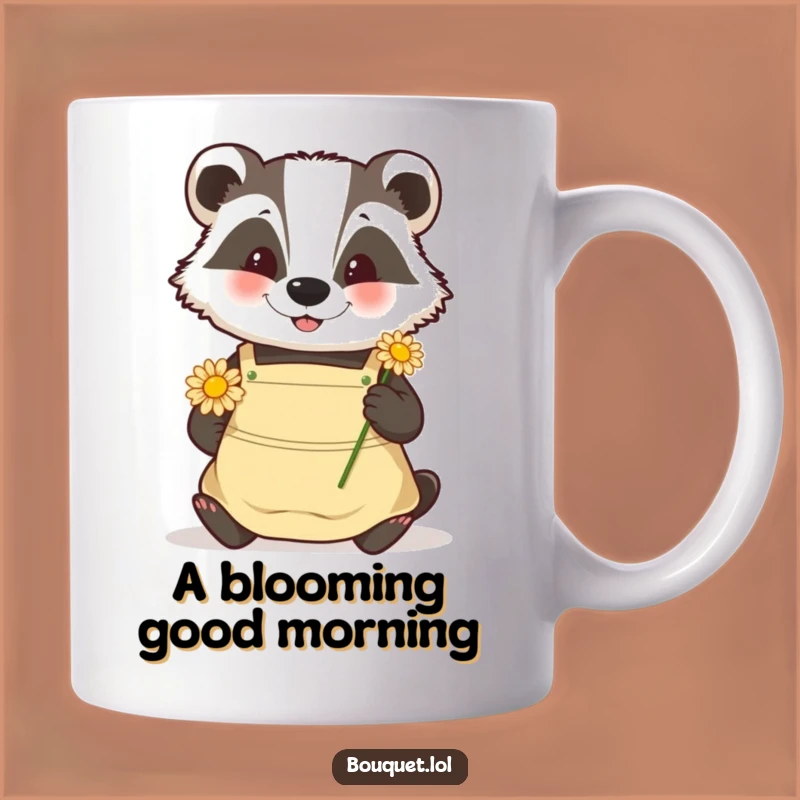Funny Badger Gardener Mug: Happy Daisy Placement, Nature Gift!