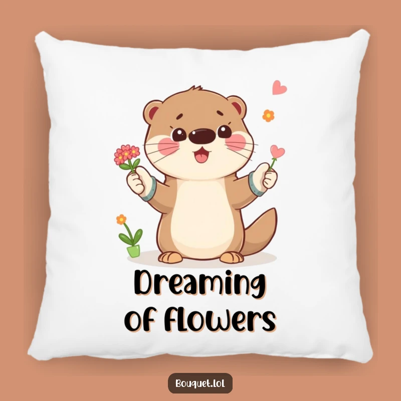 Funny Otter Gardener Pillow: Playful Comfort, The Perfect Cozy Funny Gift
