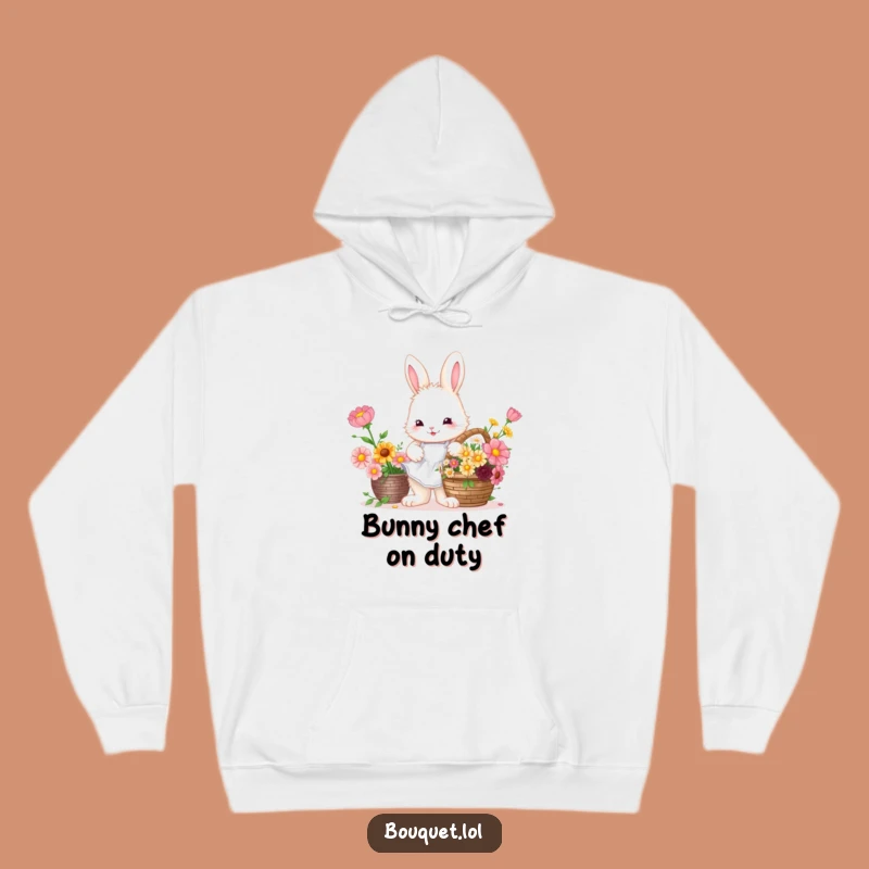 Funny Bunny Florist Hoodie: Cozy Flower Arranging Sweatshirt