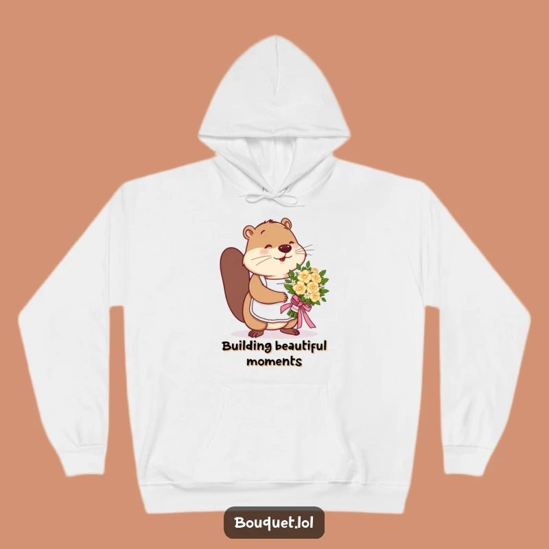 Funny Beaver Florist Hoodie: Cozy Bouquet Tying Comfort, Crafty Gift!