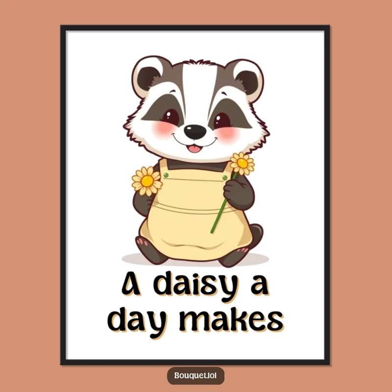 Free Printable Wall Art: Badger Places Daisy Humorous Downloadable Decor