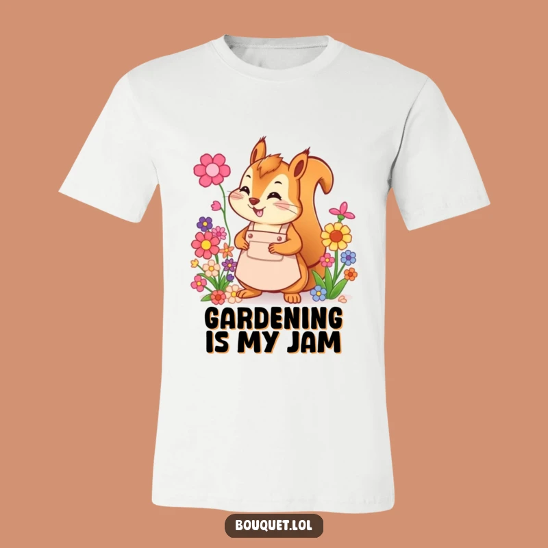 Funny Squirrel Florist T-Shirt: Cheerful Flower Arranging, Perfect Unisex Gift!