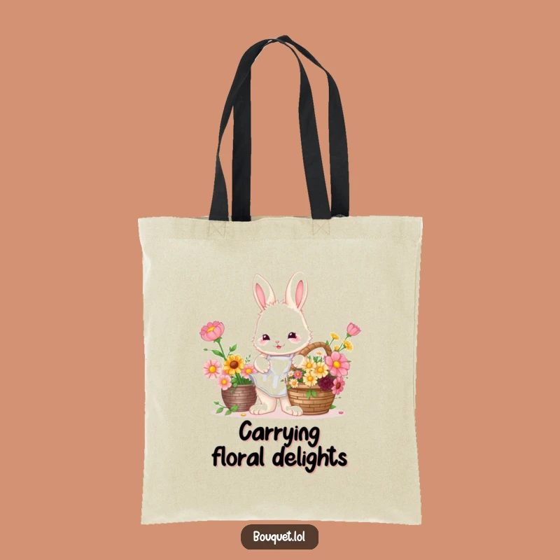 Funny Bunny Florist Tote Bag: Cute Flower Arranging Carry-All